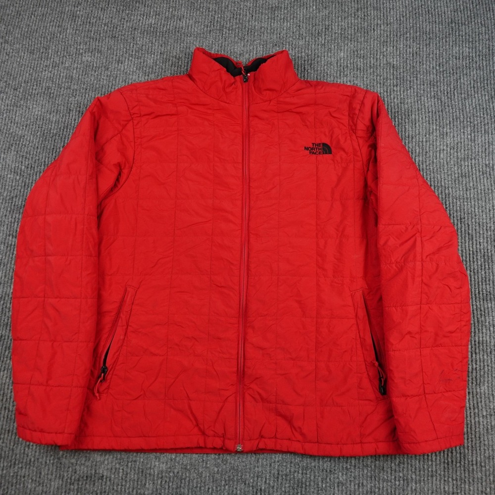 The North Face Jacket Mens XL Red Quilted Full Zip Insulated Outdoor Hiking